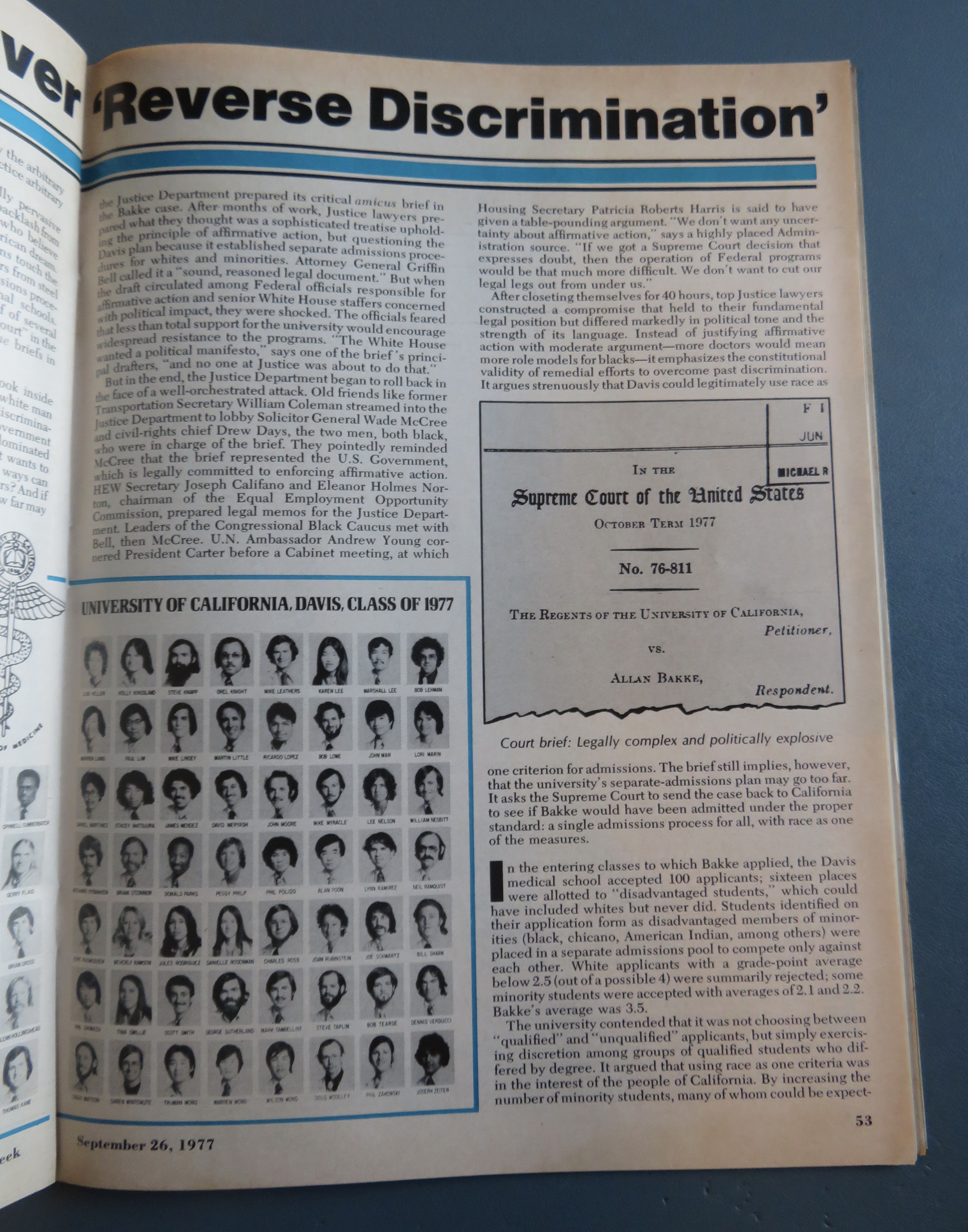 Newsweek Magazine-September 26, 1977-Discrimination