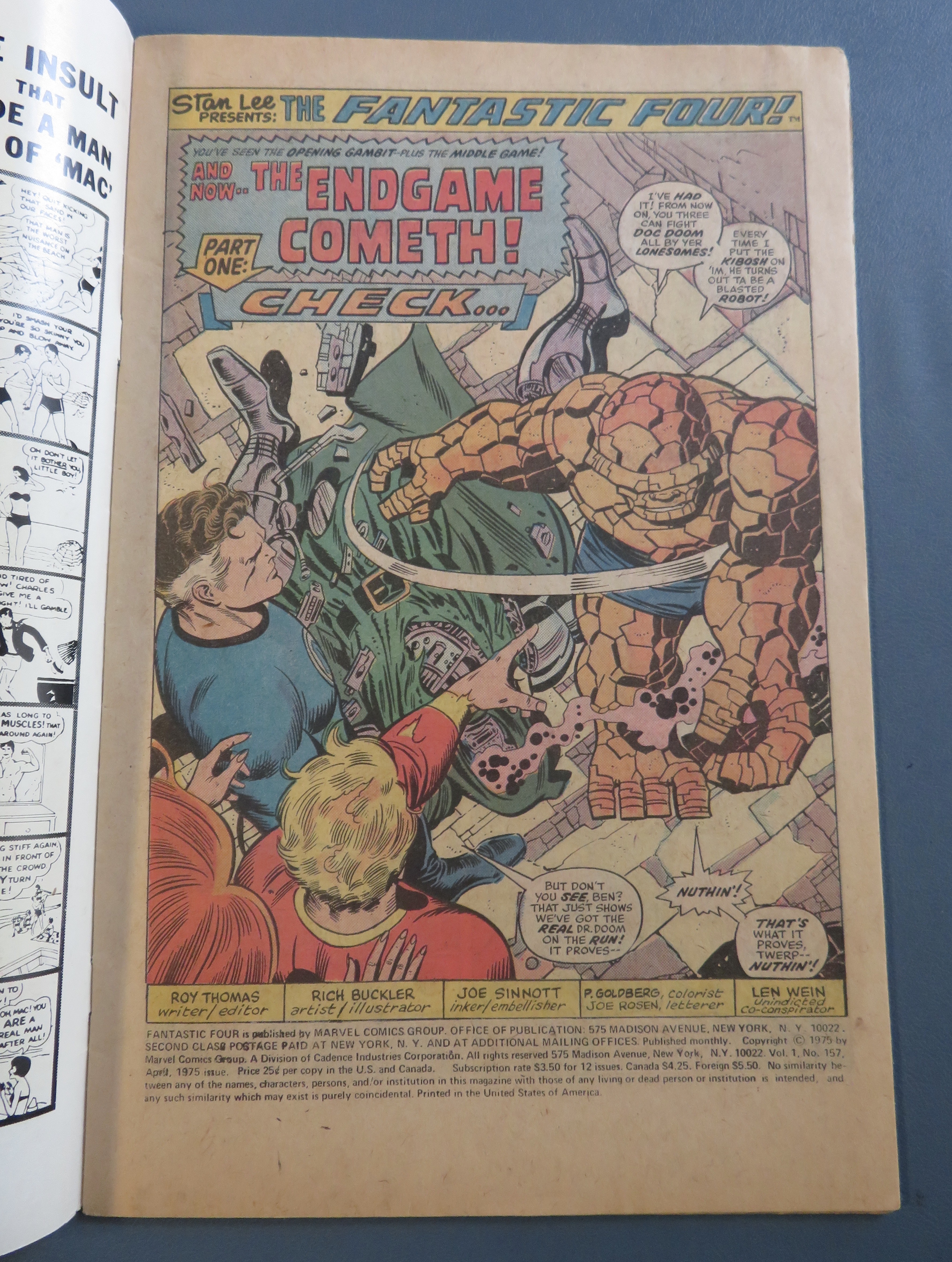 Fantastic Four Comic April 1975 Carnage At Castle