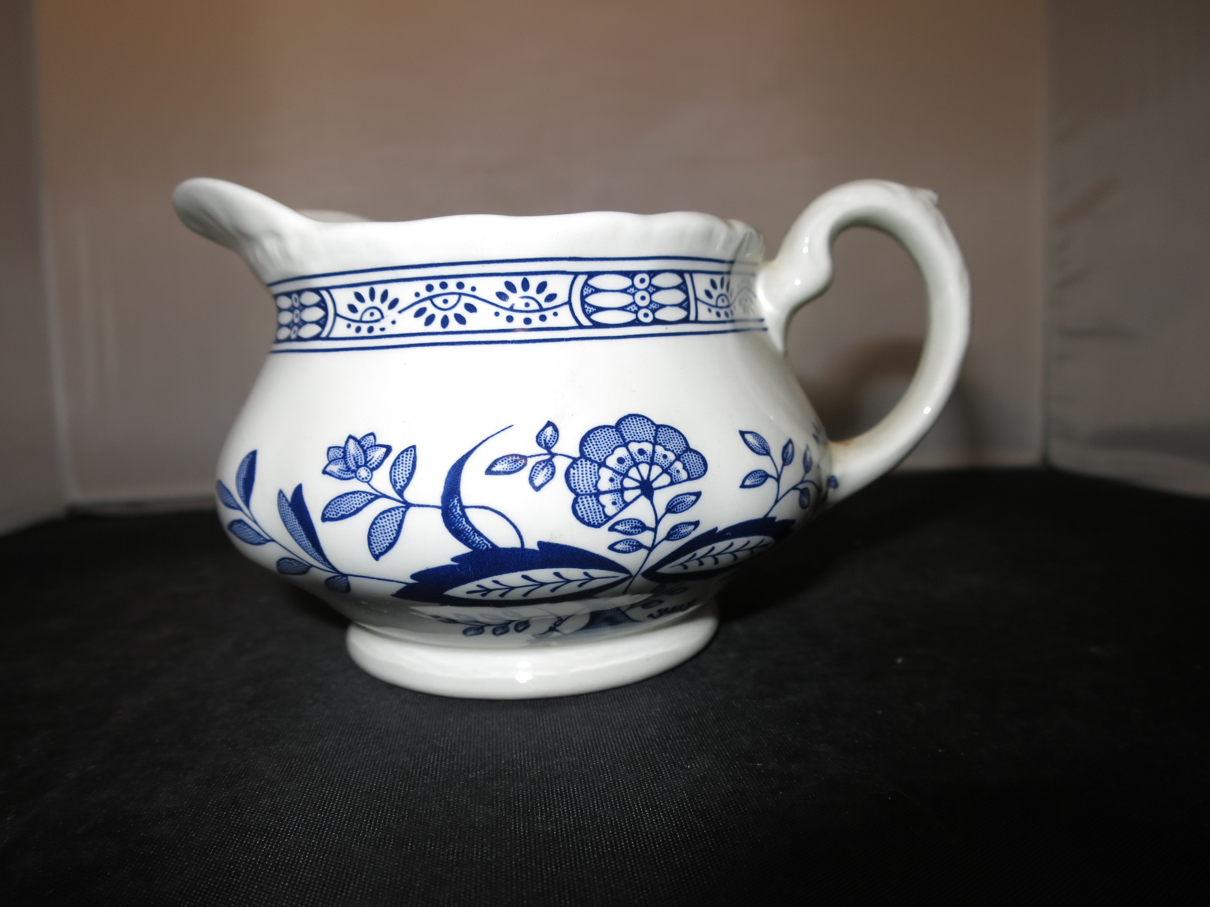 Enoch Wedgwood Tunstall Blue Heritage Creamer Blue Onion
