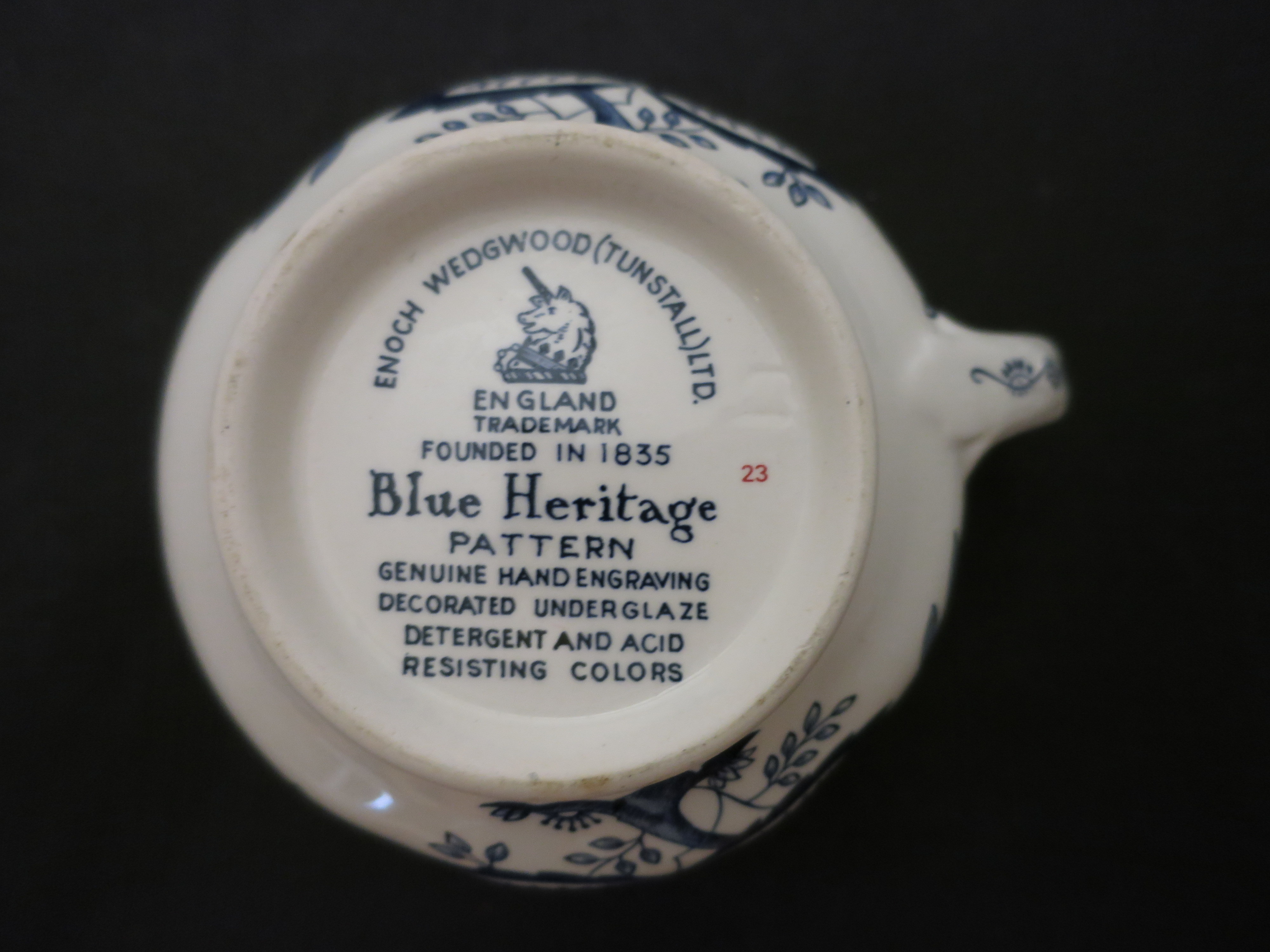Enoch Wedgwood Tunstall Blue Heritage Creamer Blue Onion