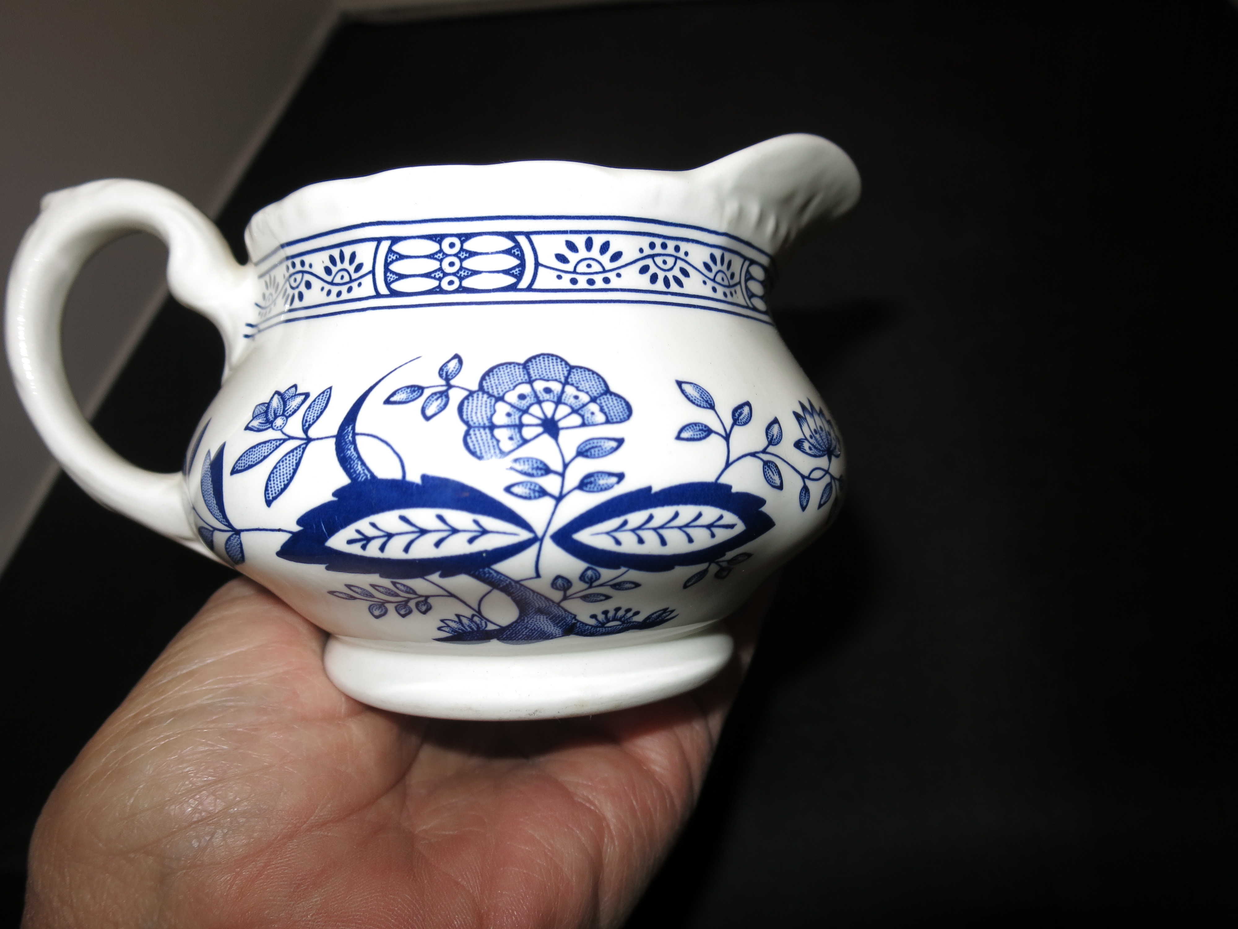 Enoch Wedgwood Tunstall Blue Heritage Creamer Blue Onion