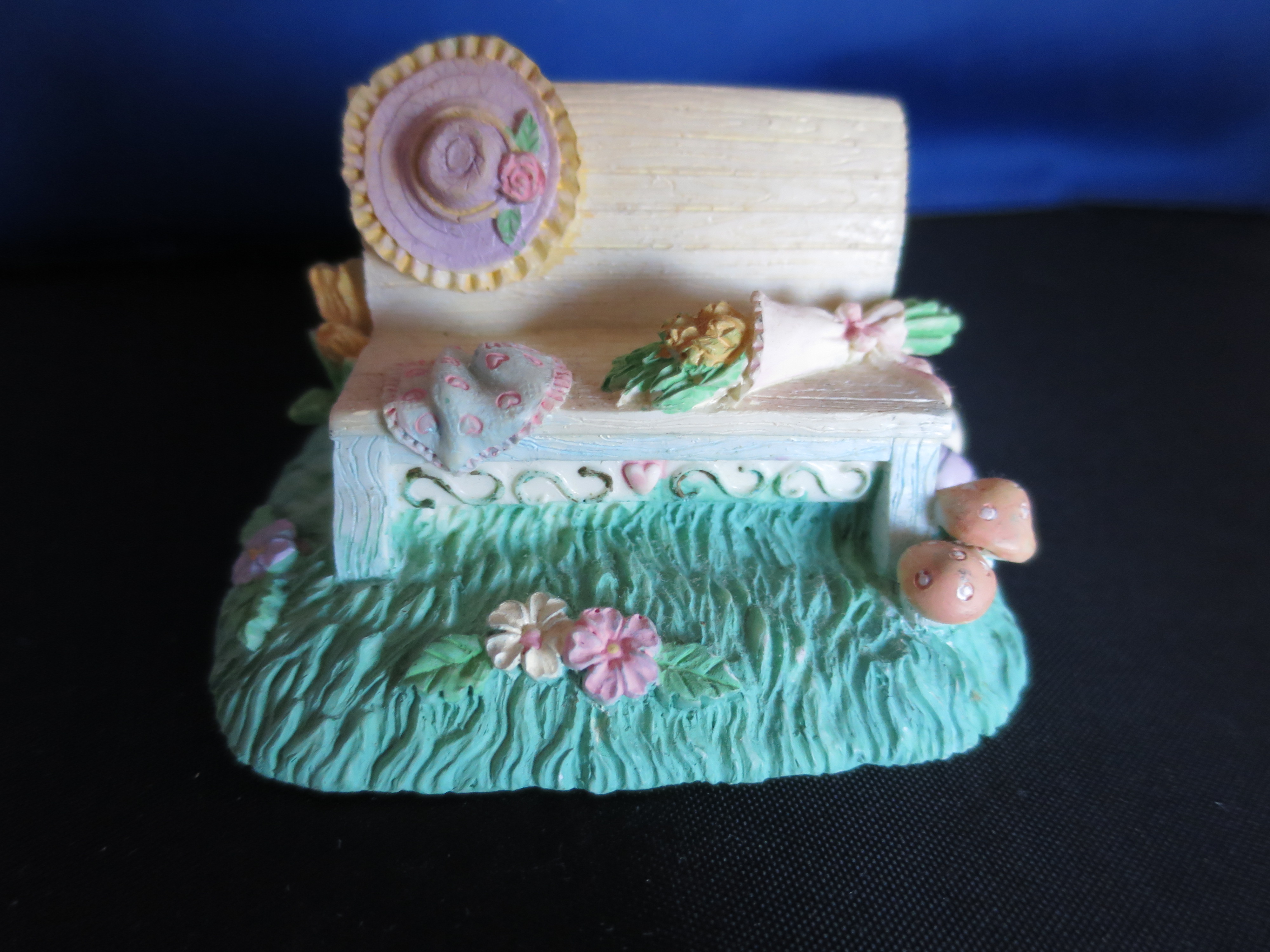 Miniature Easter Bench Figurine Village Accessory