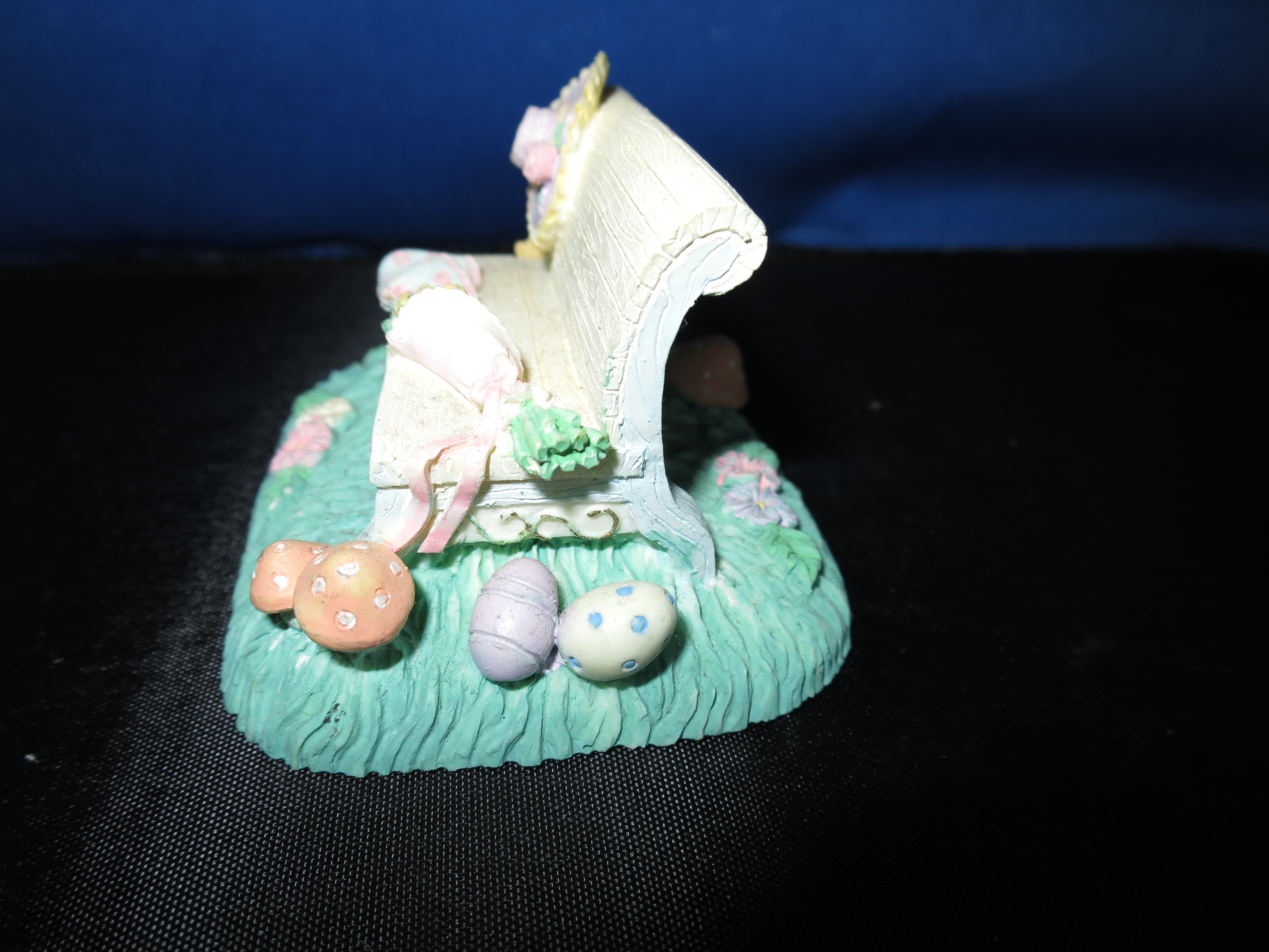 Miniature Easter Bench Figurine Village Accessory