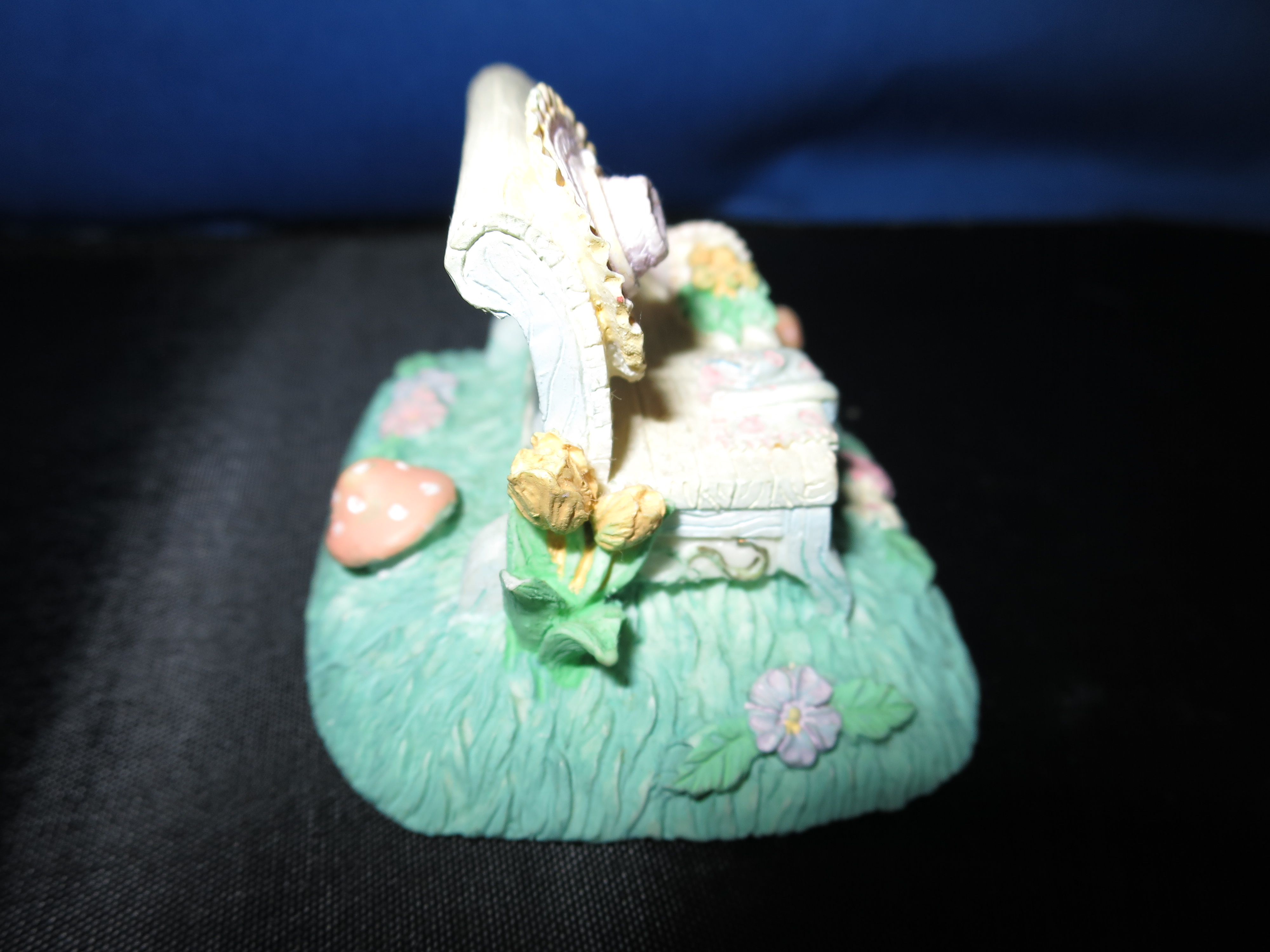 Miniature Easter Bench Figurine Village Accessory