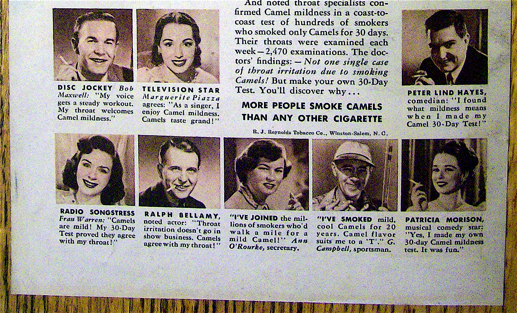 1950 Camel Cigarettes with Pinza, Piazza, Fabray & More