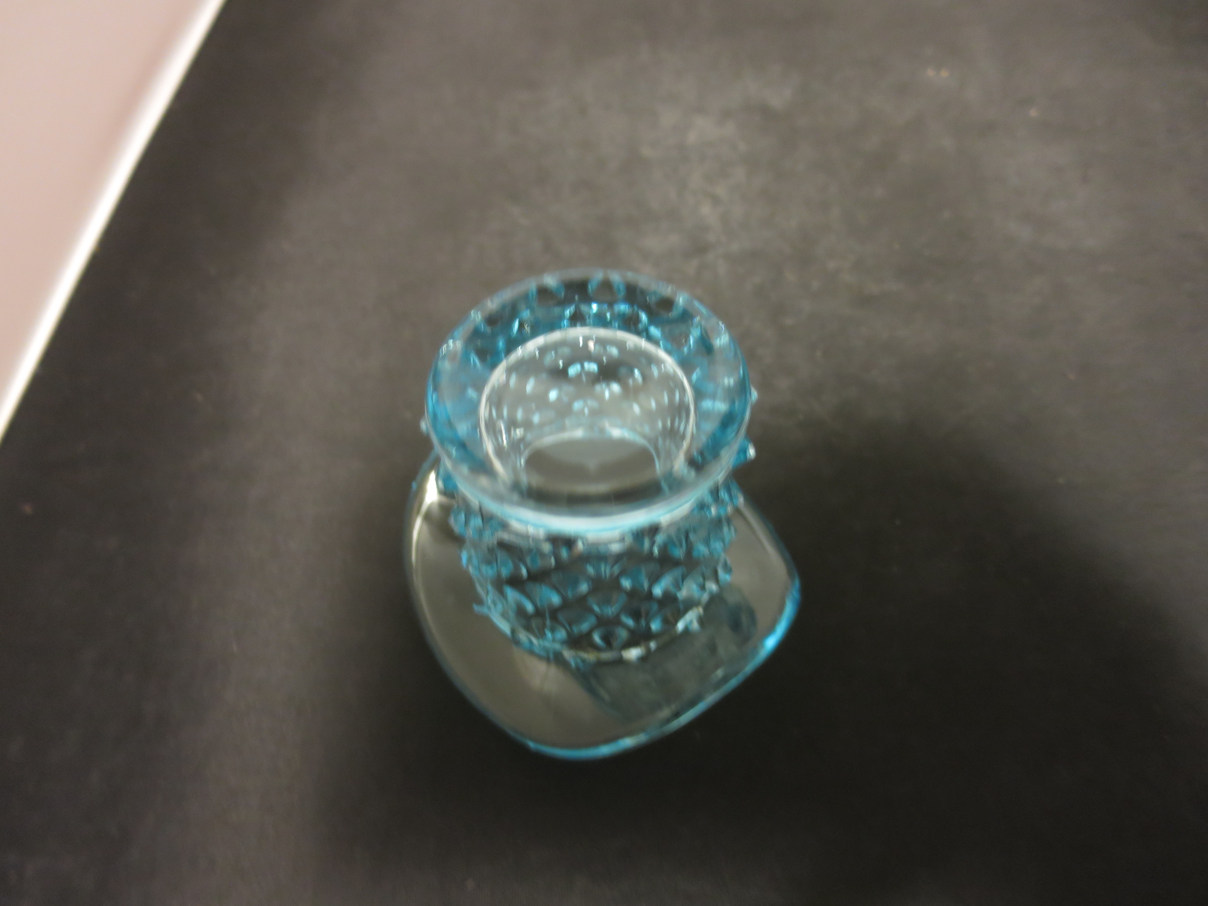 Fenton Art Glass Blue Hobnail Top Hat light aqua blue