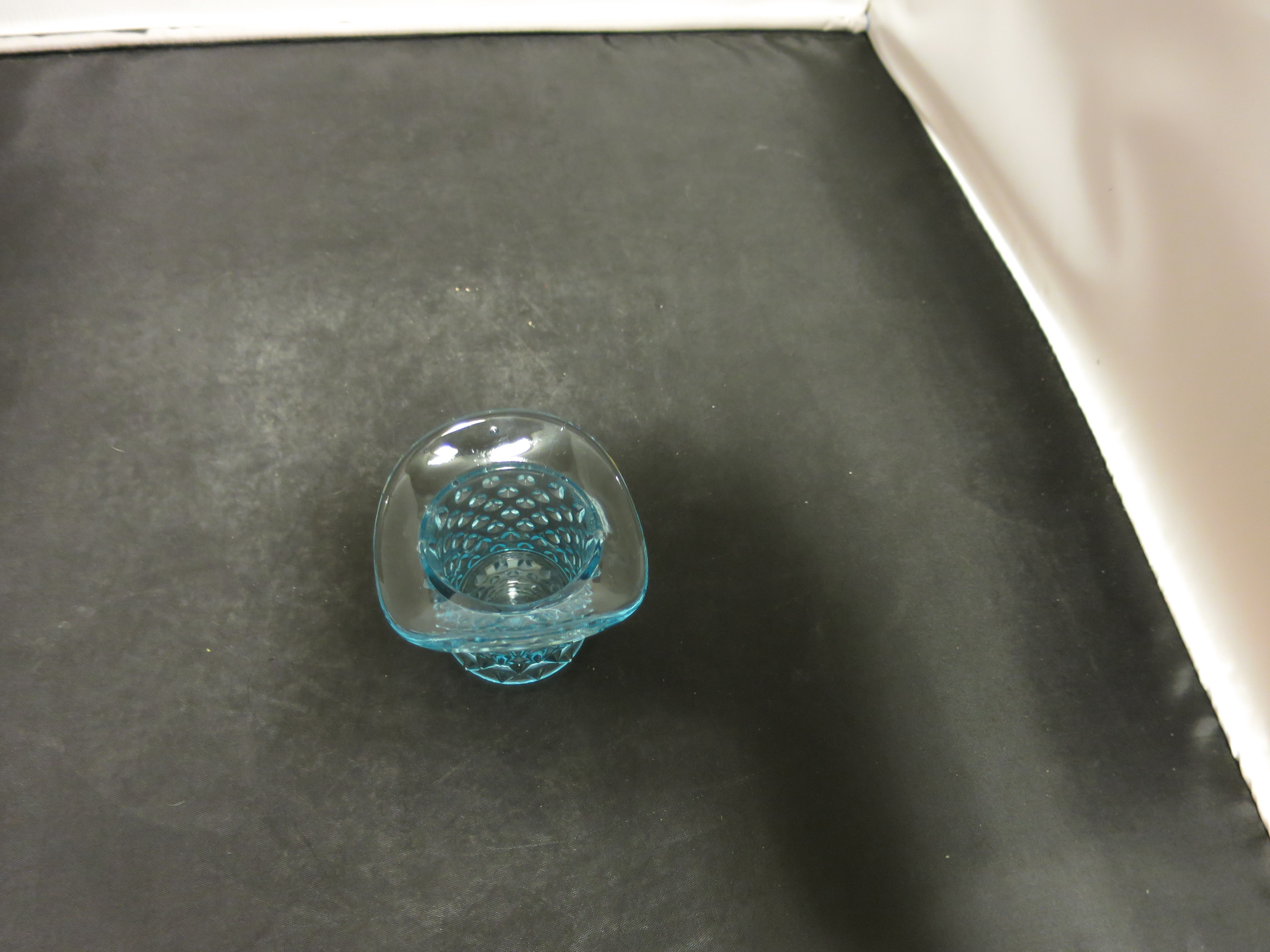 Fenton Art Glass Blue Hobnail Top Hat light aqua blue