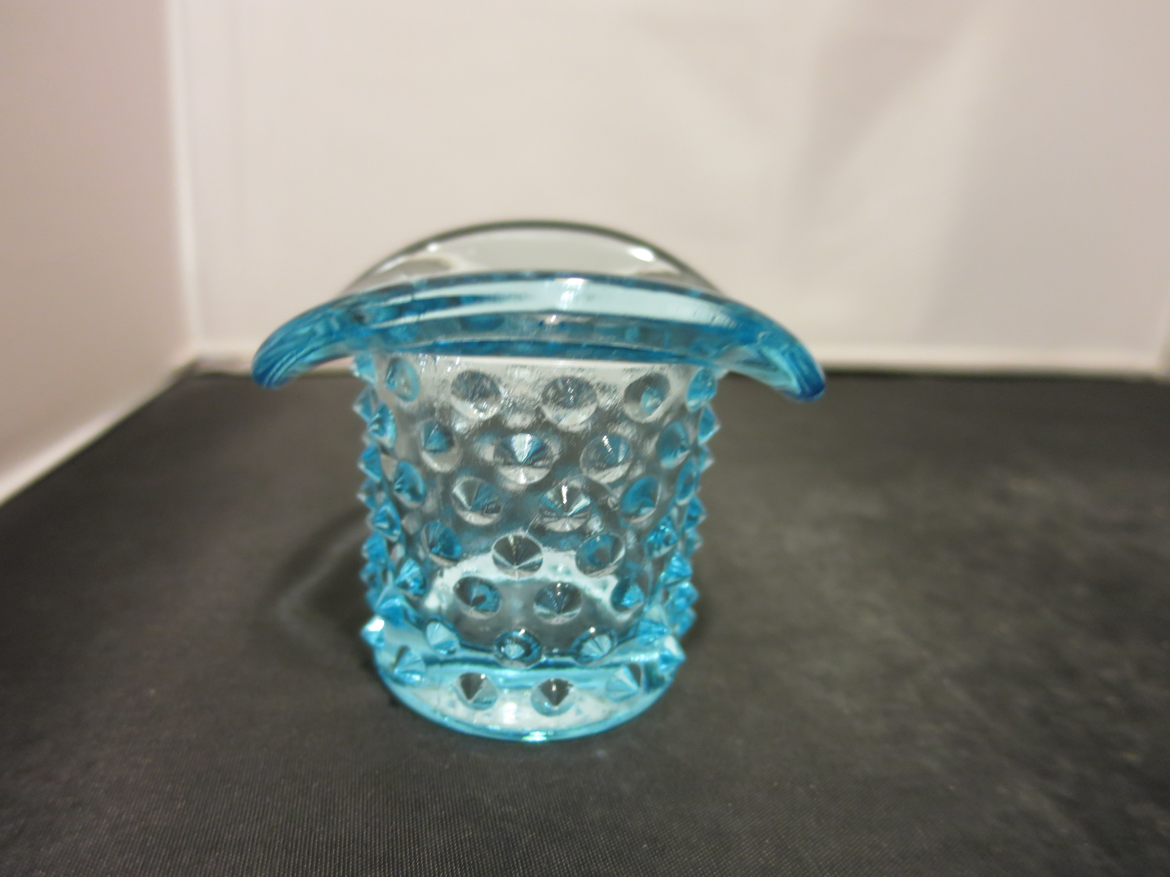 Fenton Art Glass Blue Hobnail Top Hat light aqua blue