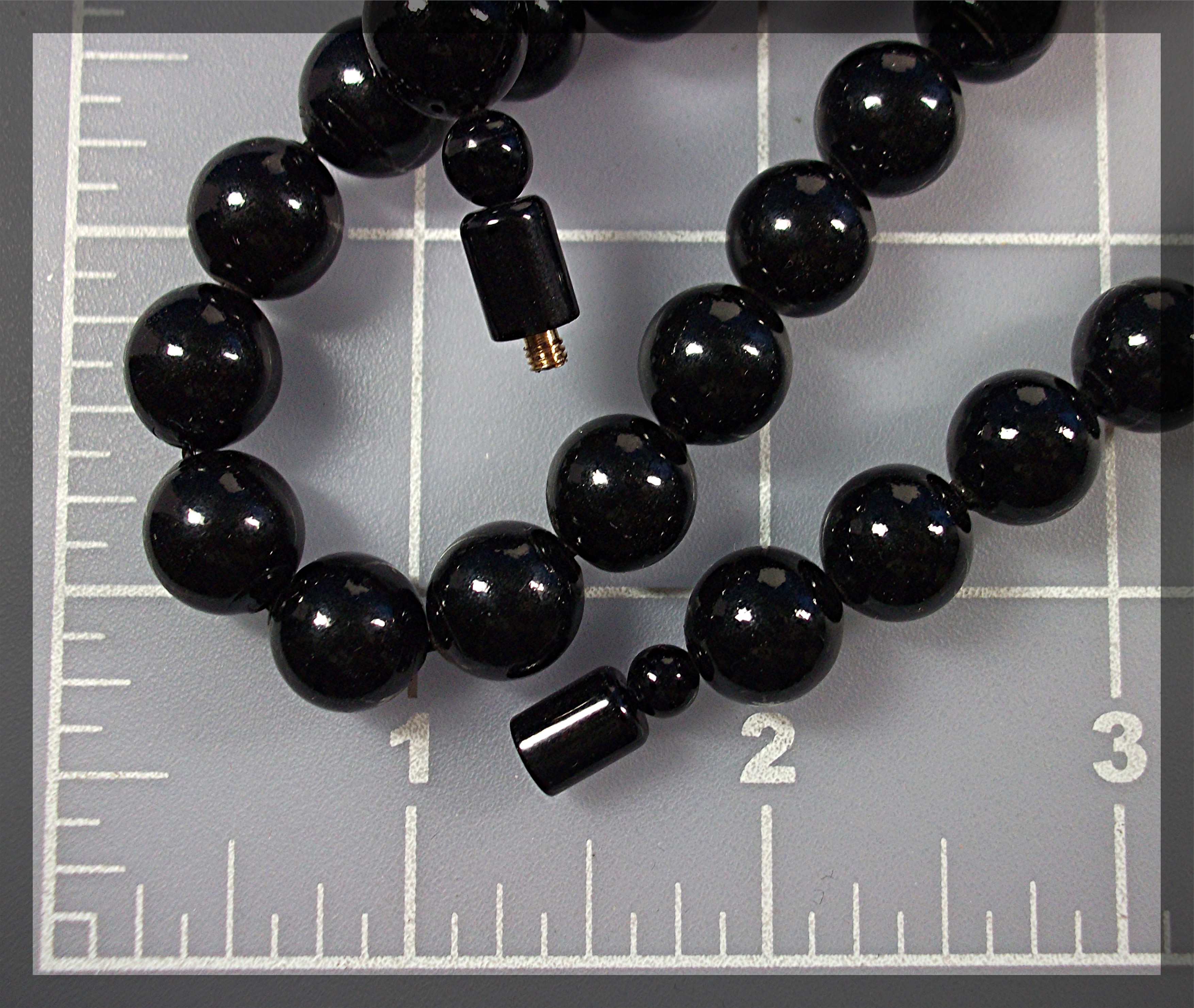 Necklace Black Coral Beads Hand Knotted