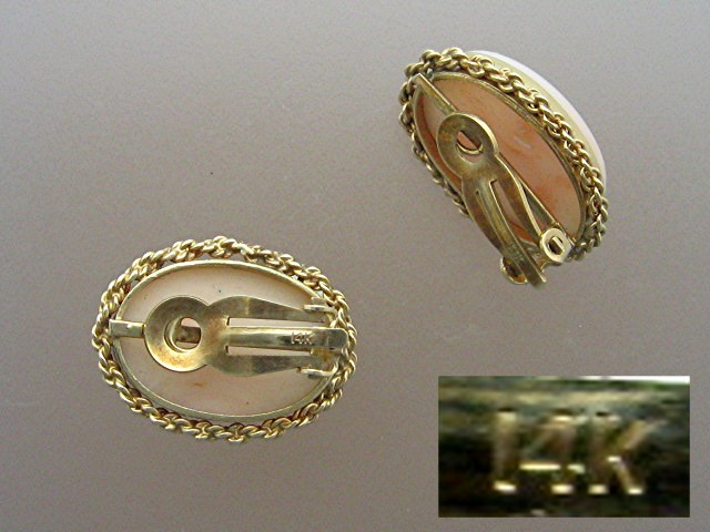 14K Gold and Angelskin Coral Clip Earrings