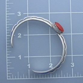 Navajo Sterling Silver Mediterranean Coral Cuff GUERRA