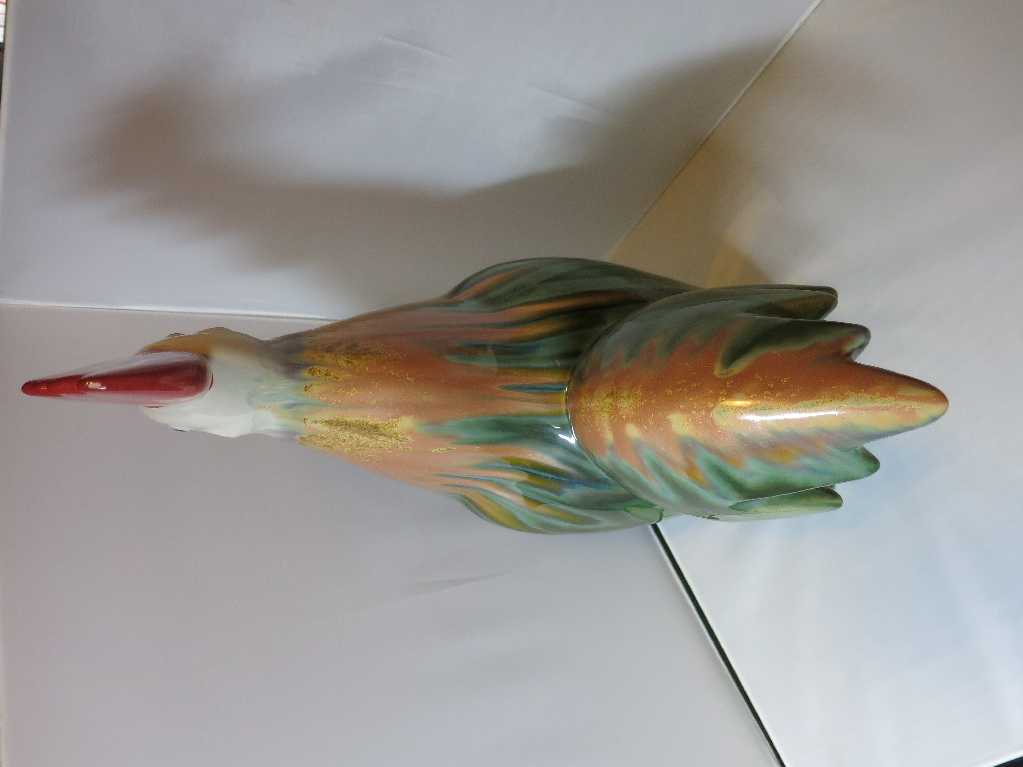 Rooster Figurine Statue by Home Goods Majolica looking 20 inch