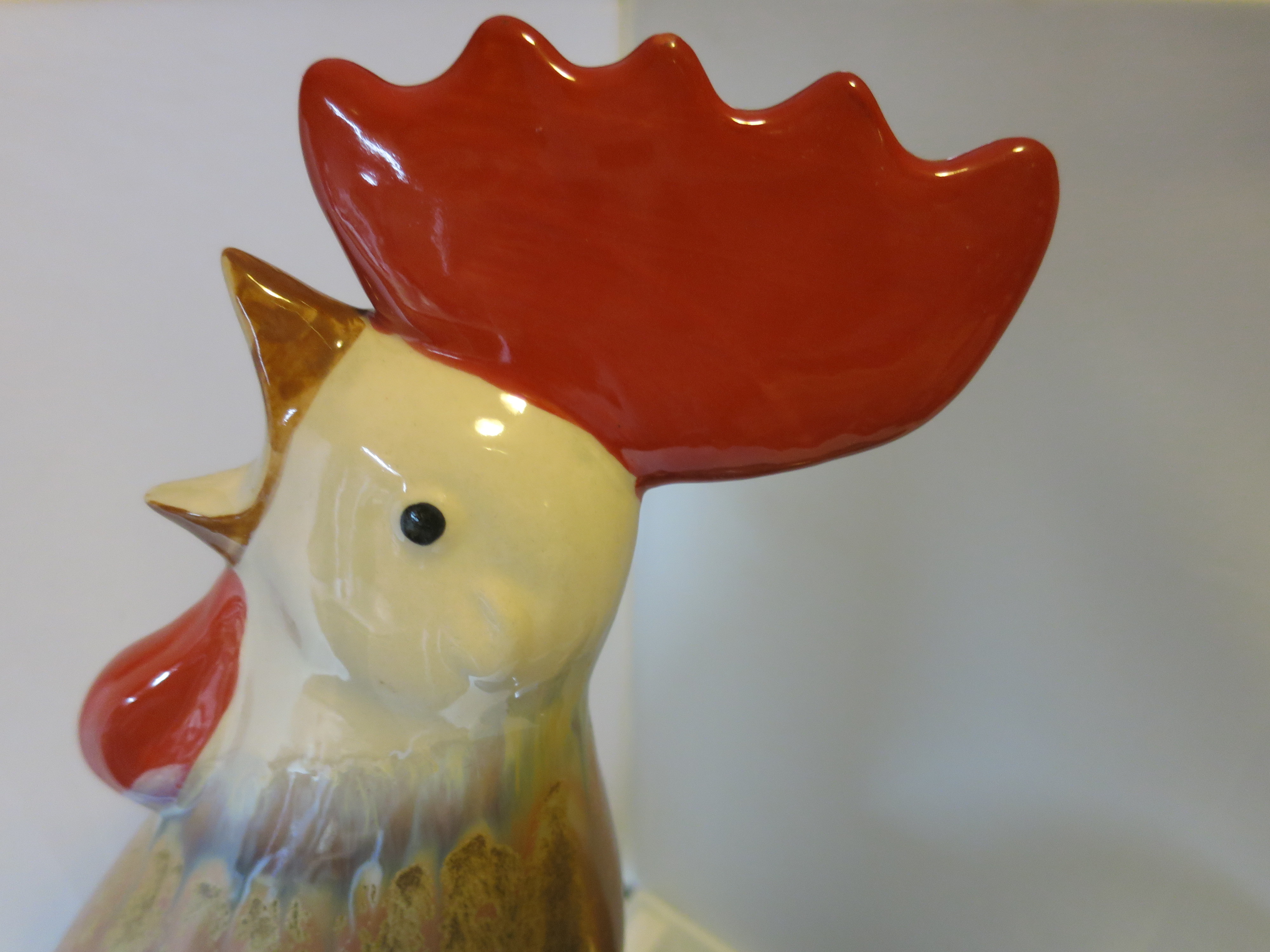 Rooster Figurine Statue by Home Goods Majolica looking 20 inch