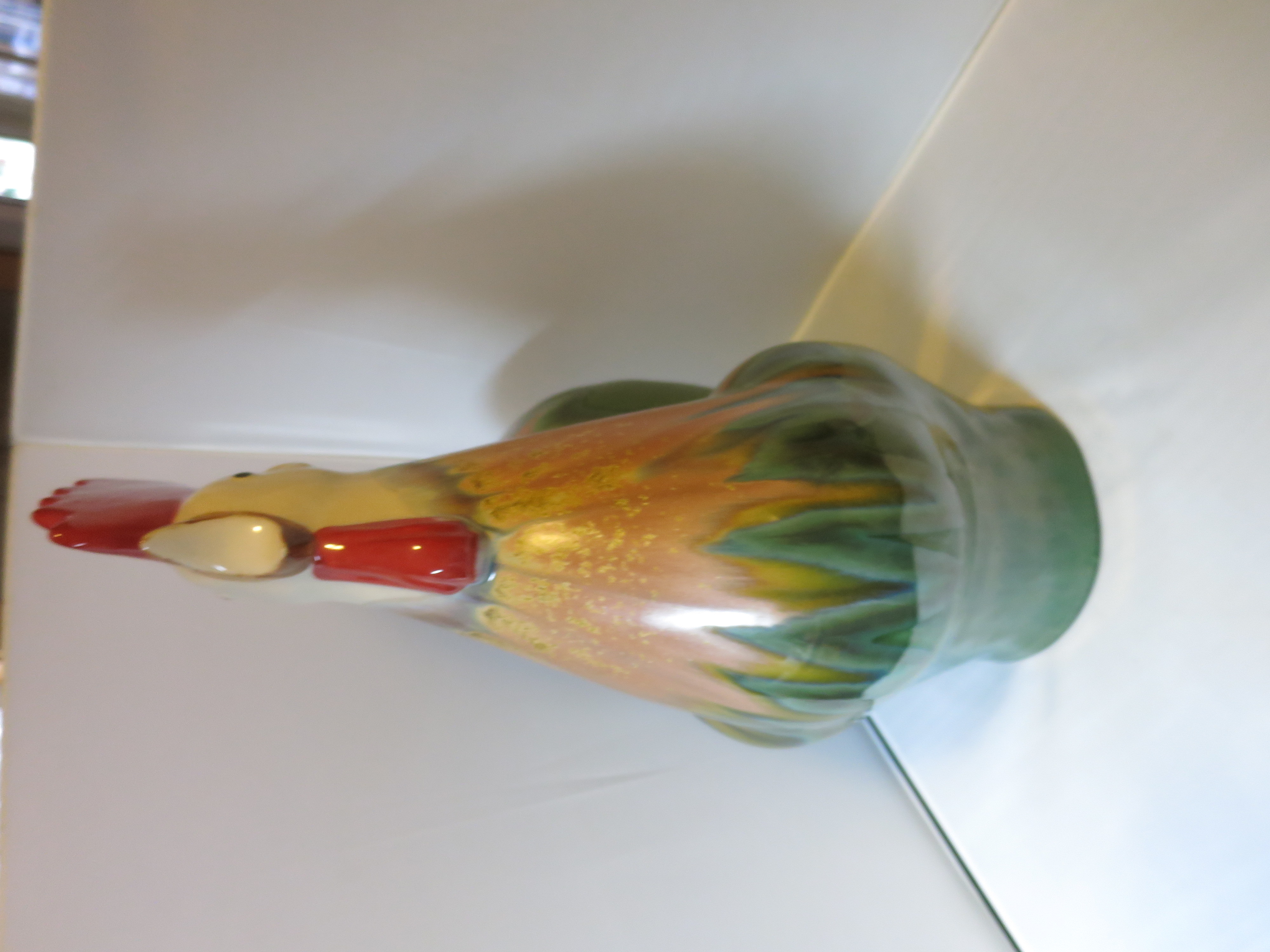 Rooster Figurine Statue by Home Goods Majolica looking 20 inch