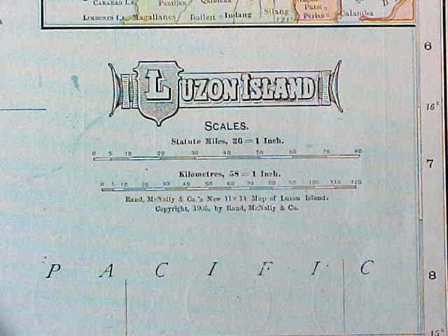 Antique Map Luzon Island Manila 1907 Solar System