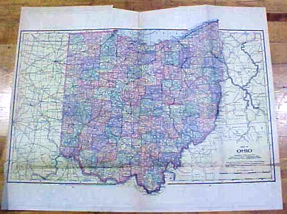 Antique Map Ohio/Missouri 1902 Large Crowell