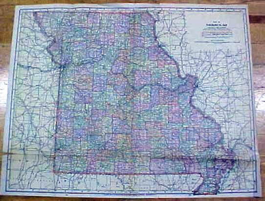 Antique Map Ohio/Missouri 1902 Large Crowell