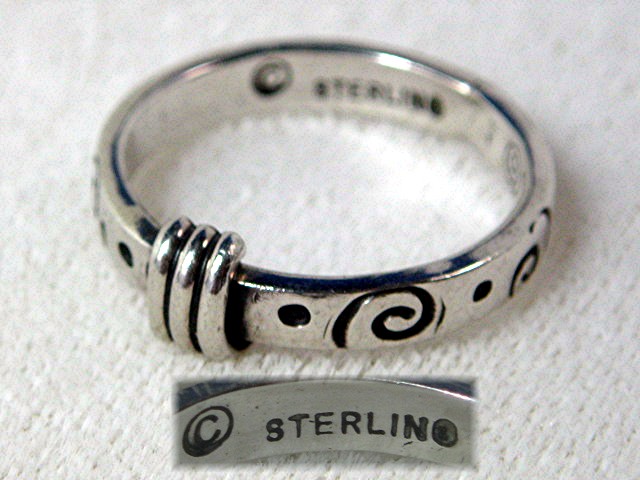 Sterling Silver FARELLA Designer Band Ring