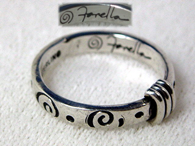 Sterling Silver FARELLA Designer Band Ring