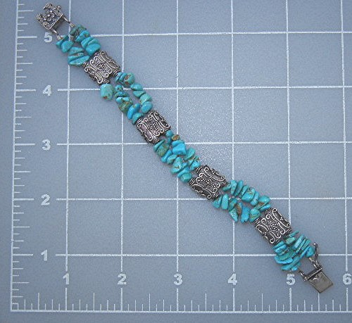 Silver and Turquoise 2 Strand Bracelet