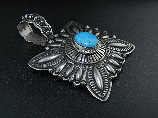 Darryl Becenti RIP Sterling Silver Turquoise Pendant