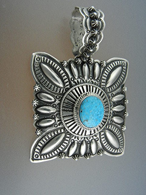 Darryl Becenti RIP Sterling Silver Turquoise Pendant