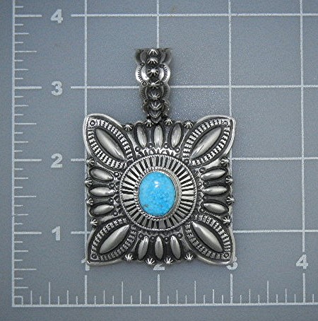 Darryl Becenti RIP Sterling Silver Turquoise Pendant