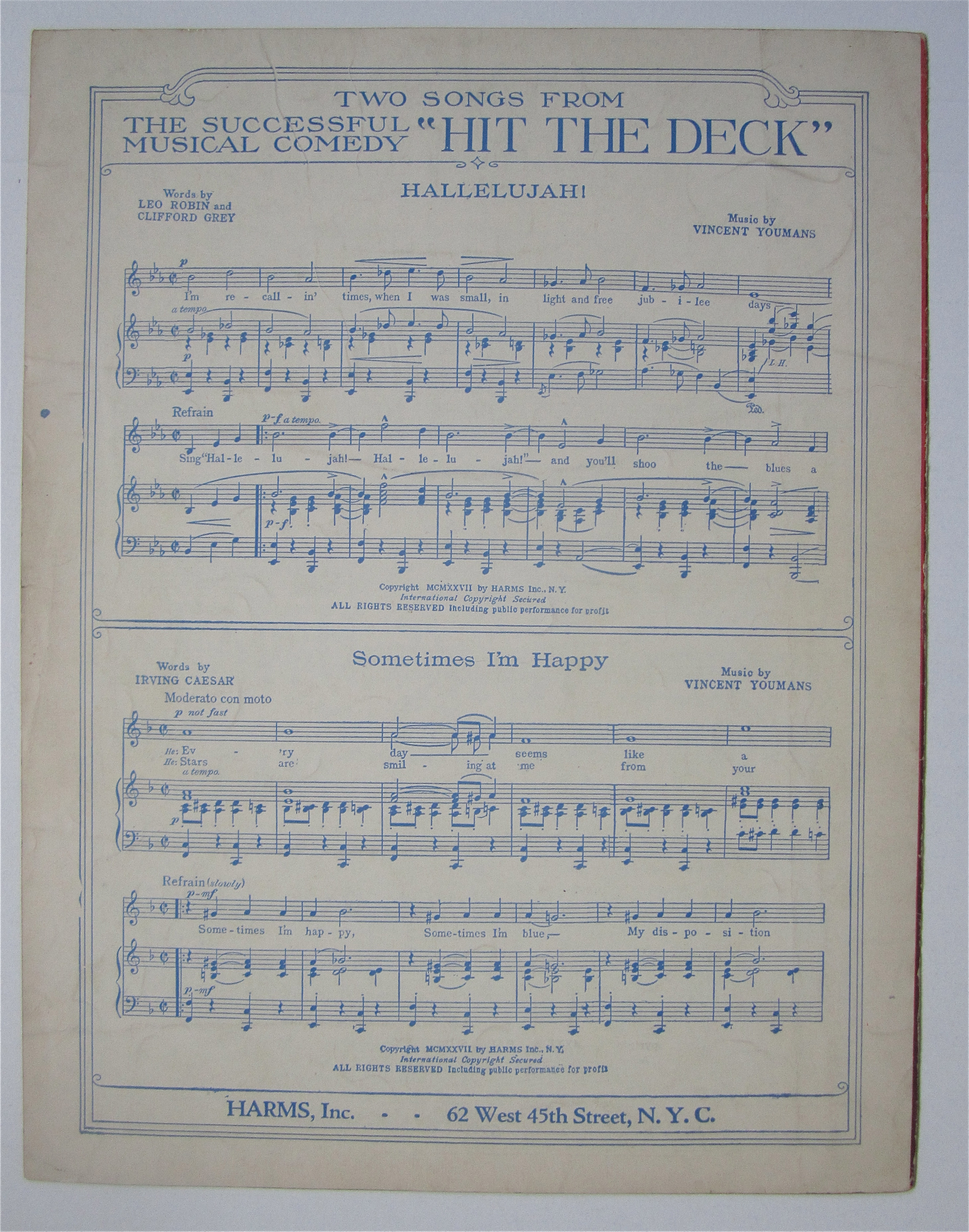 Sheet Music 1927 Sometimes I'm Happy