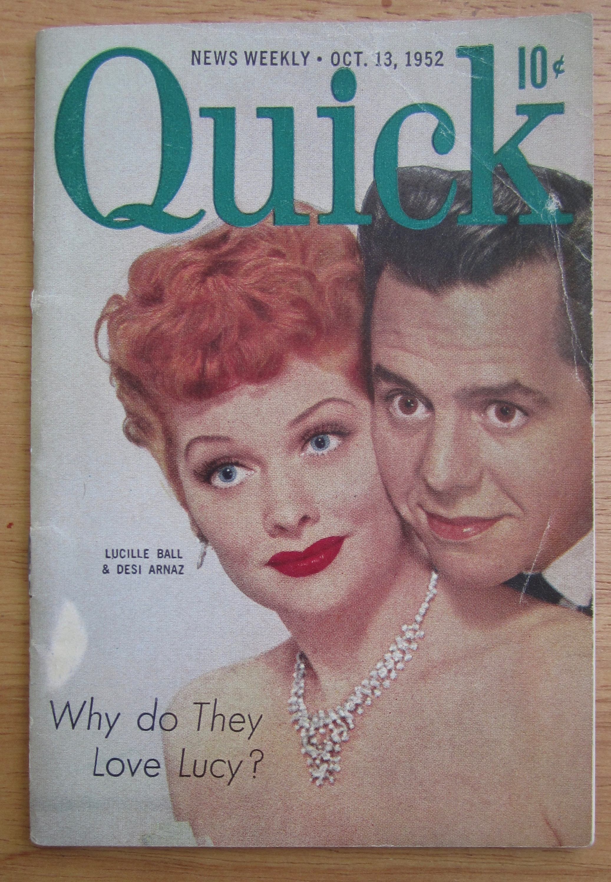Quick Magazine October 13, 1952 Lucy Ball & Desi Arnaz
