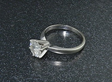 14K Gold Moissanite Tiffany Set 6 Prong Ring