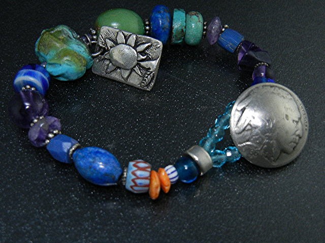 Sterling Silver and Turquoise Beads Jess MaHary Bracele
