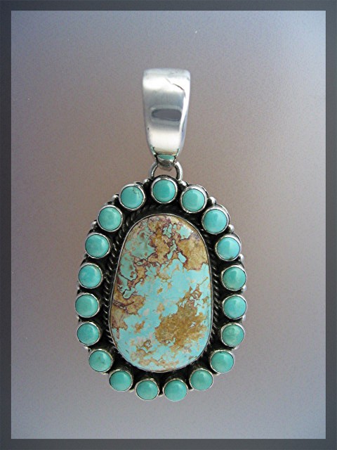 Pendant  Sterling Silver Turquoise Edith James