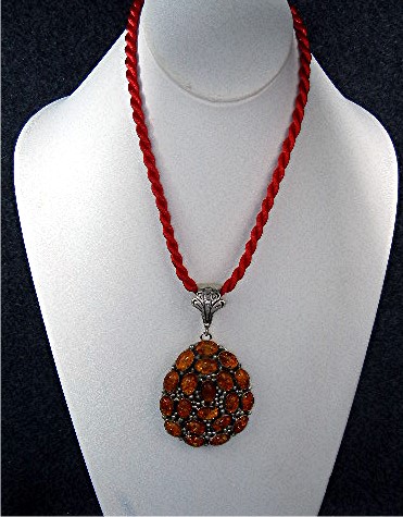Navajo Baltic Amber Sterling Silver Pendant Ted Joe