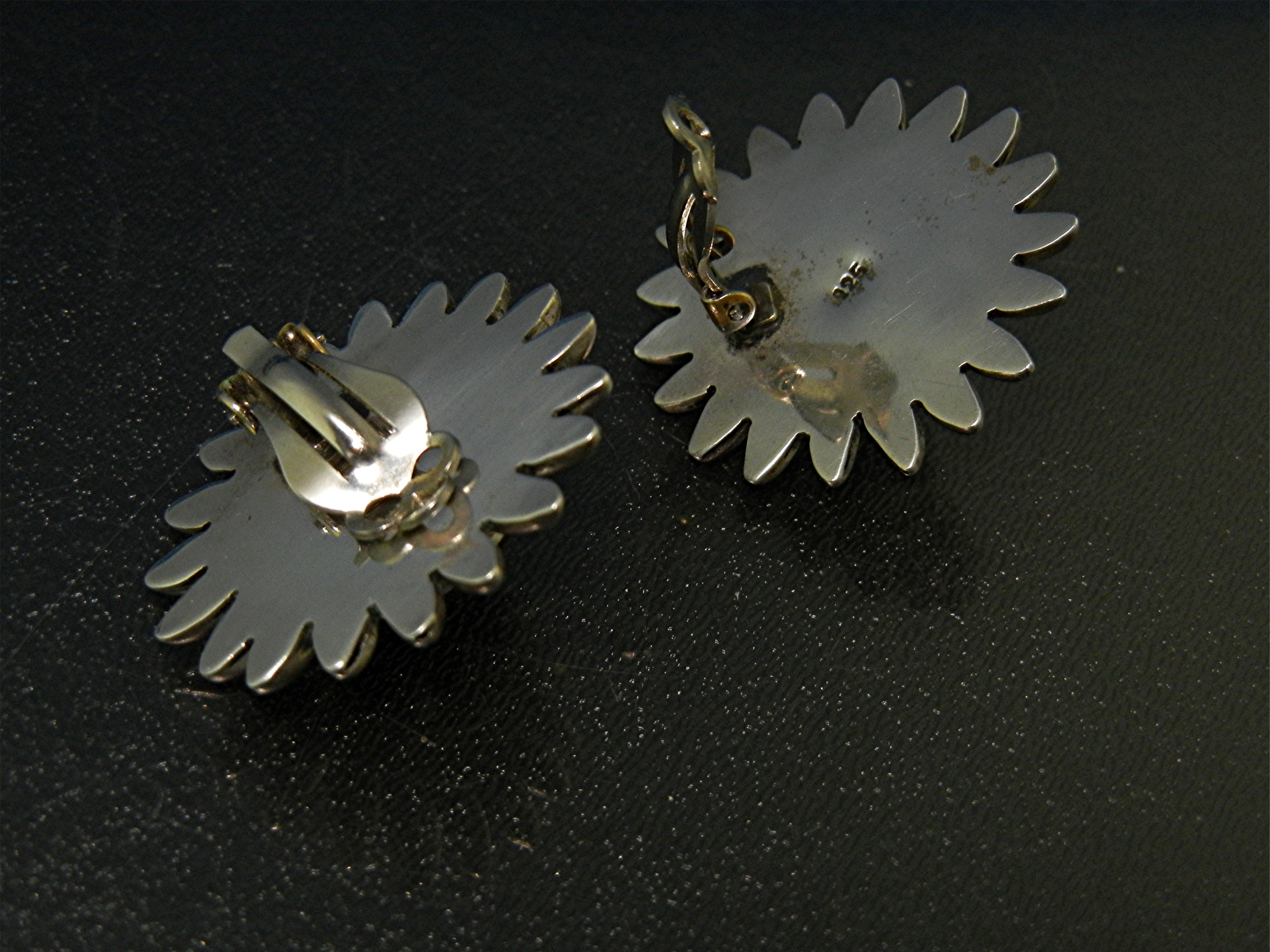 Baltic Amber Sterling Silver Large Clip Earrings