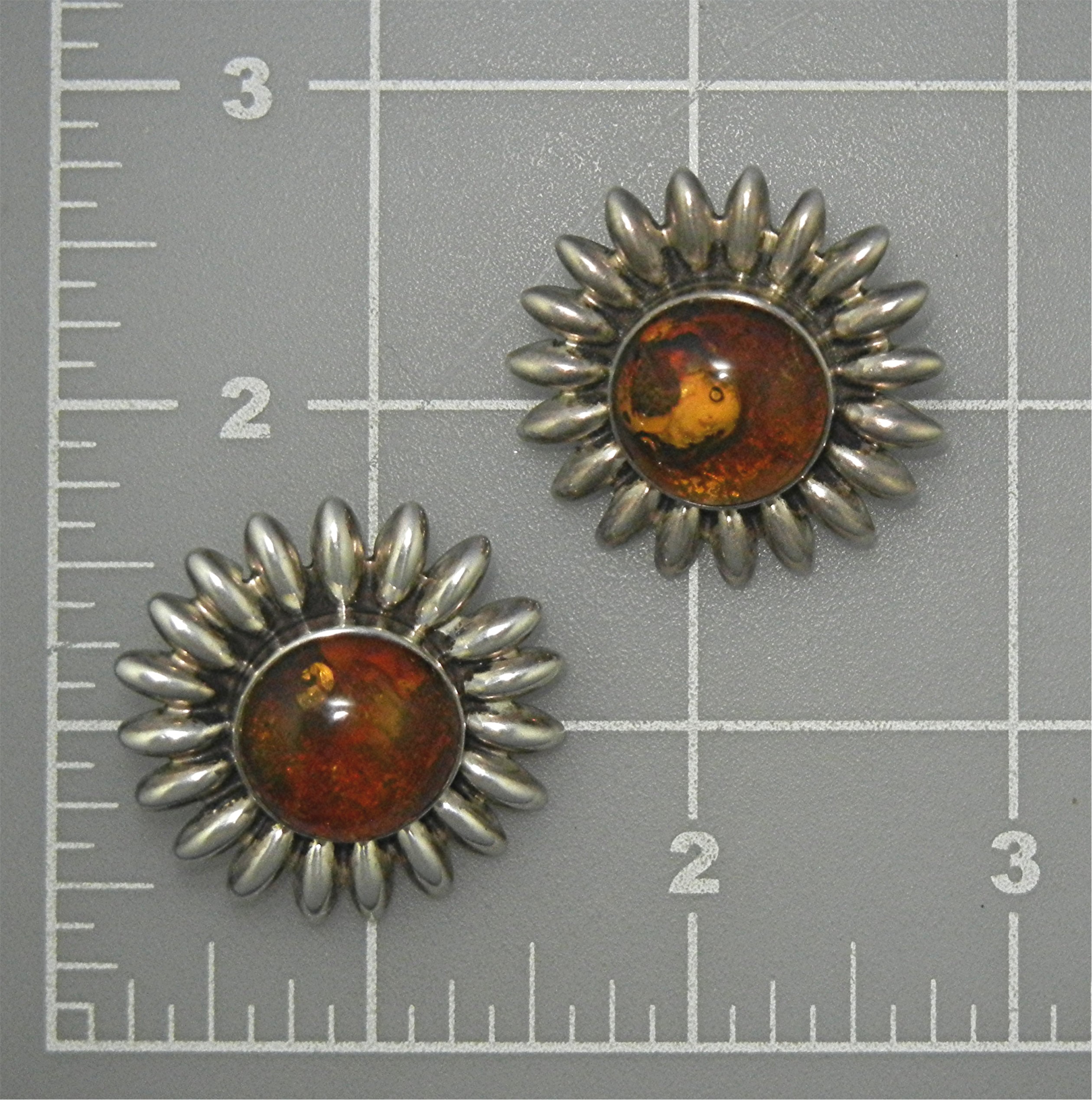 Baltic Amber Sterling Silver Large Clip Earrings