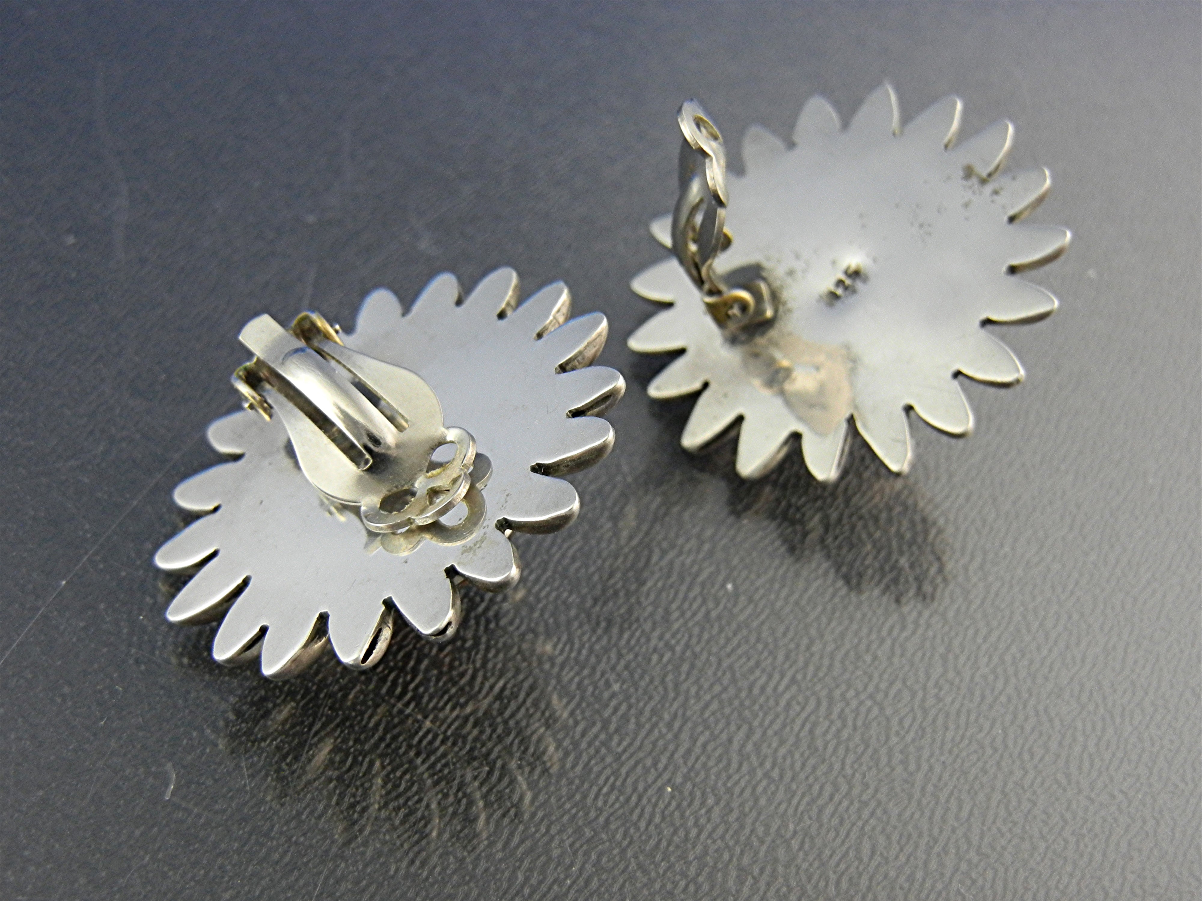 Baltic Amber Sterling Silver Large Clip Earrings