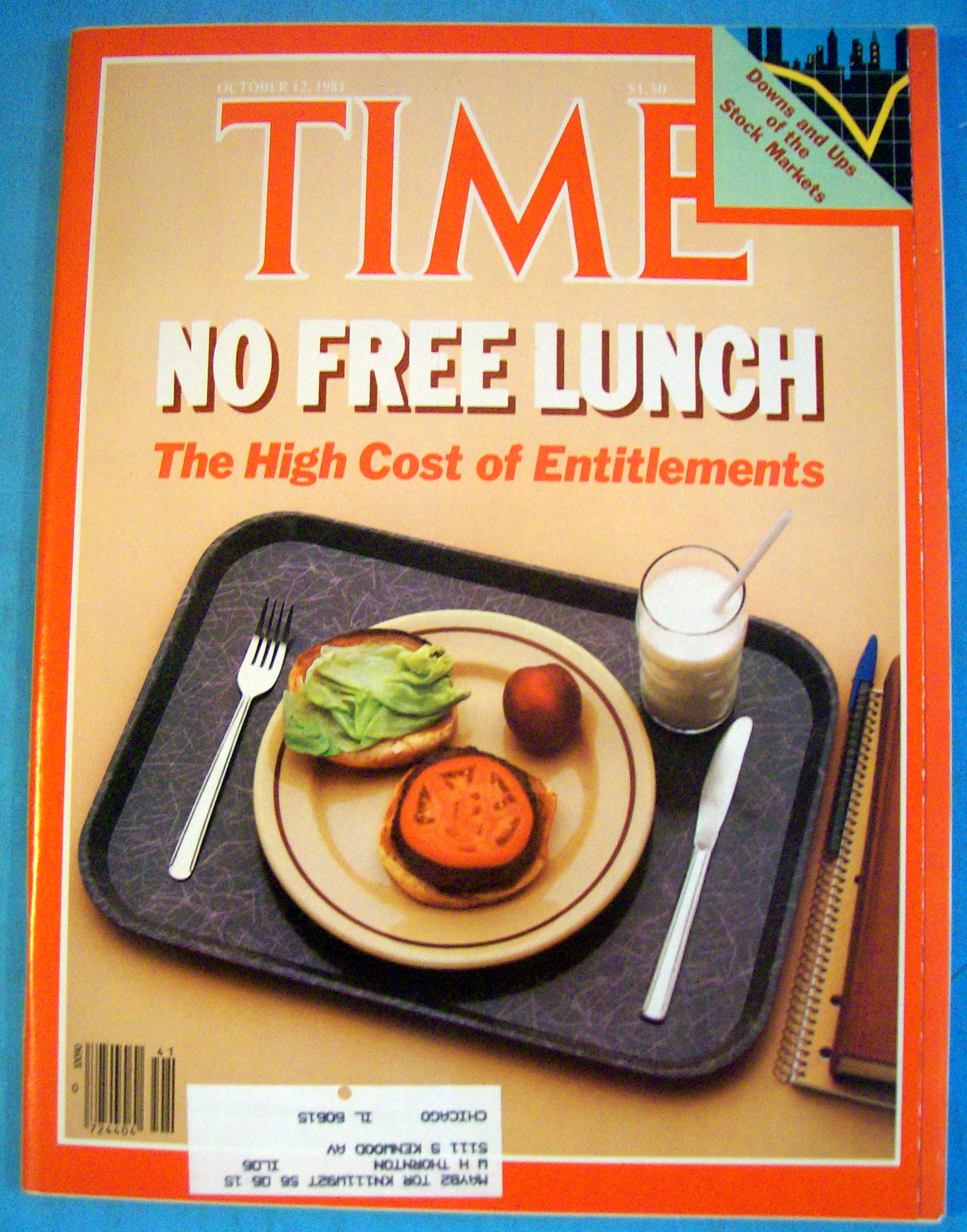 Time Magazine-October 12, 1981-No Free Lunch
