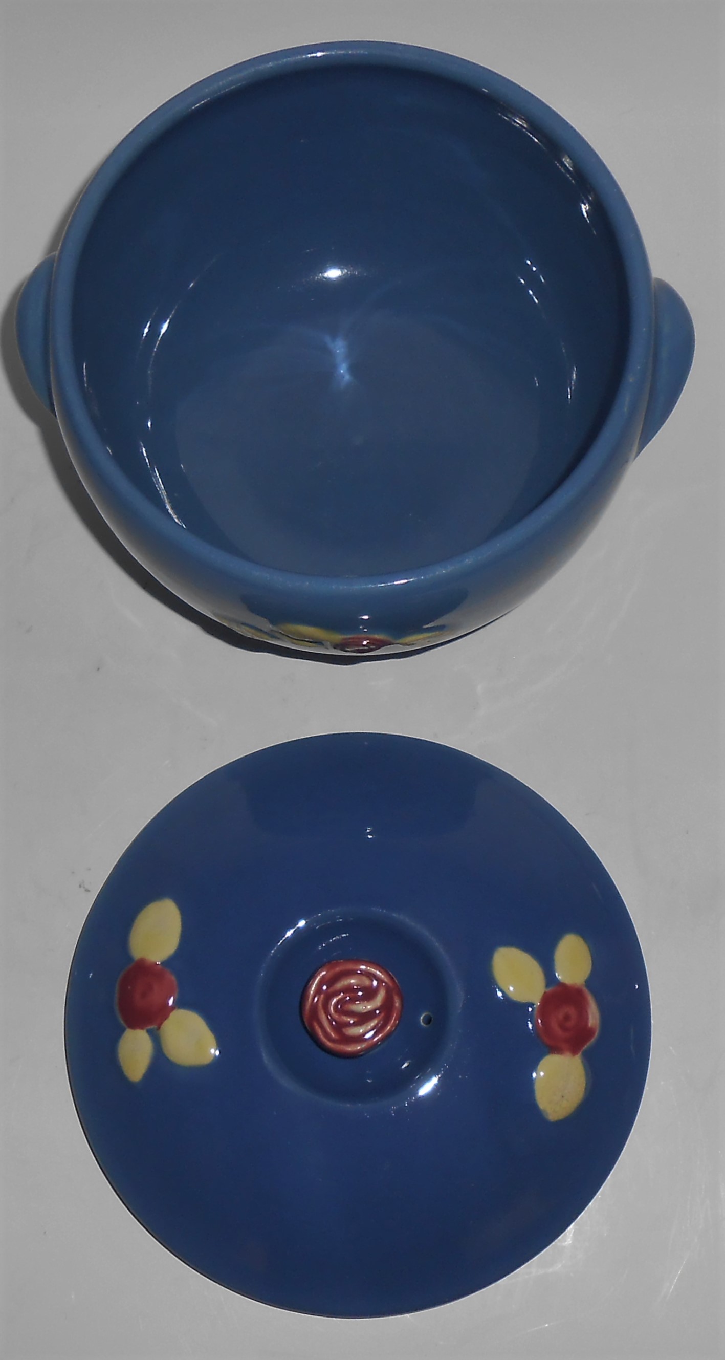 Coors Pottery Rosebud Blue Triple Service Casserole Rob