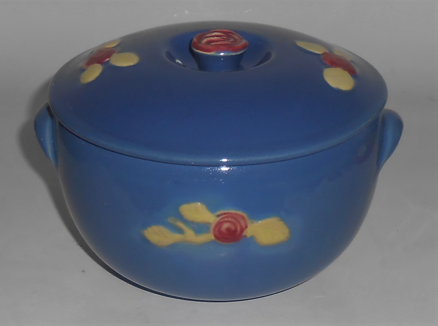 Coors Pottery Rosebud Blue Triple Service Casserole Rob