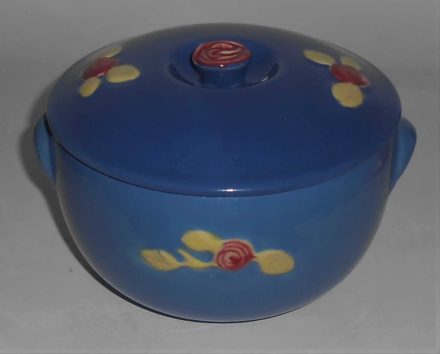 Coors Pottery Rosebud Blue Triple Service Casserole Rob