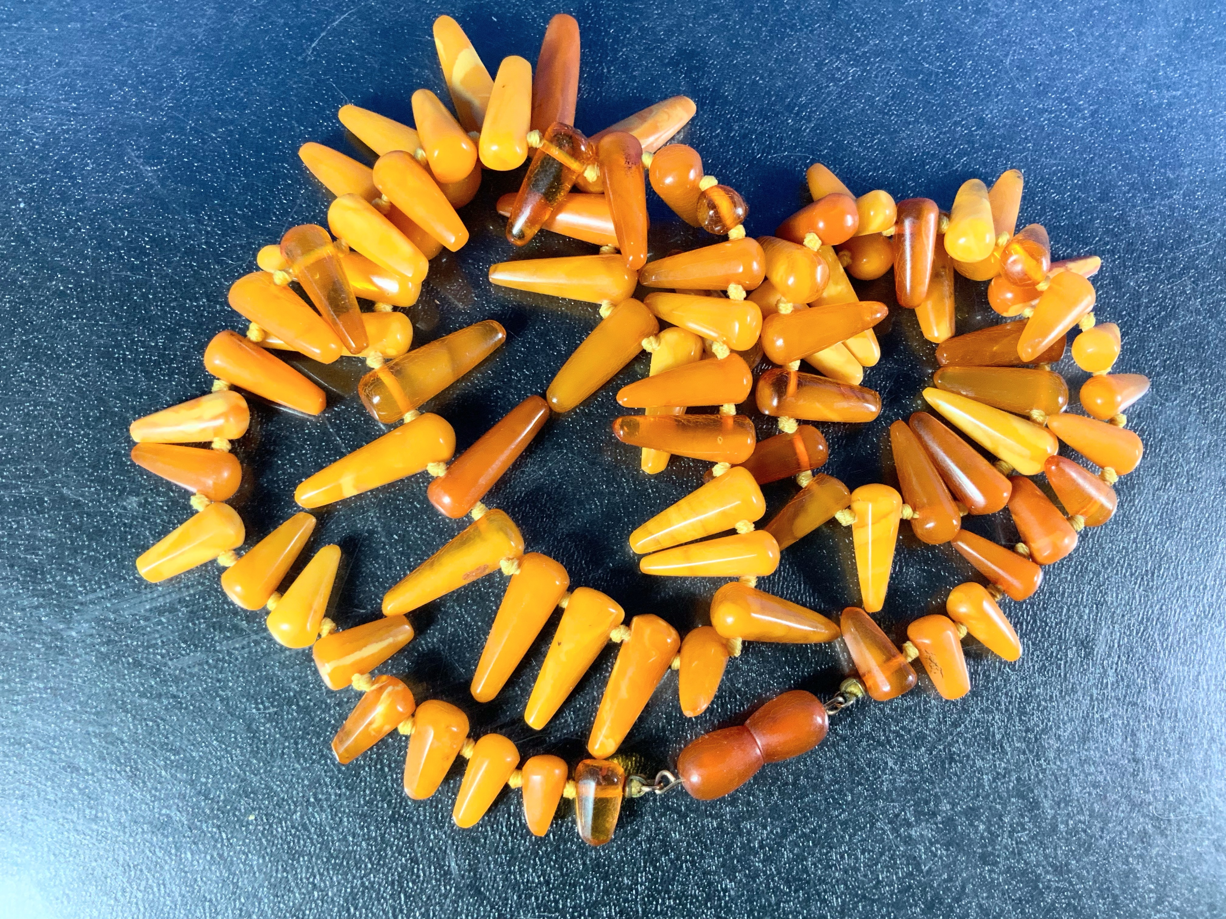 Butterscotch Baltic Amber Necklace 28 Inch 46 Grams