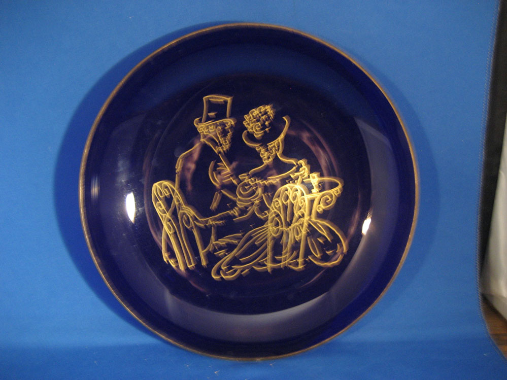 Colbalt Blue Victorian Couple Bowl