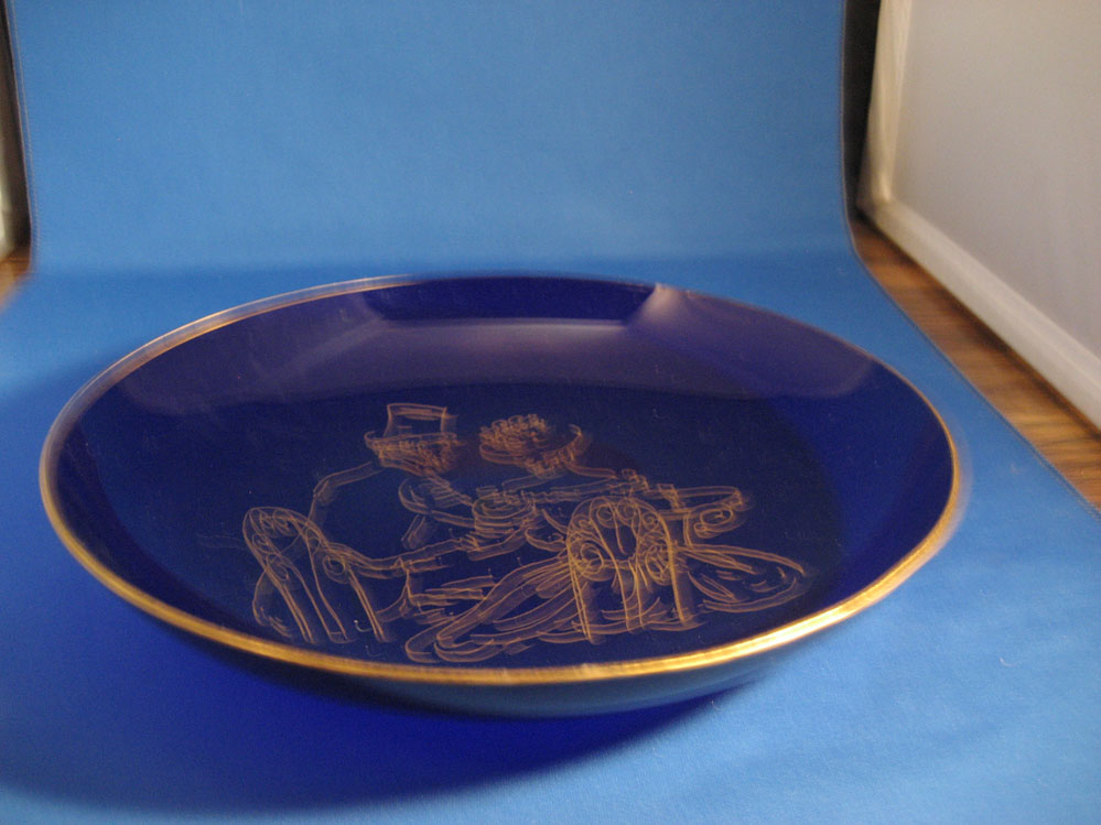 Colbalt Blue Victorian Couple Bowl