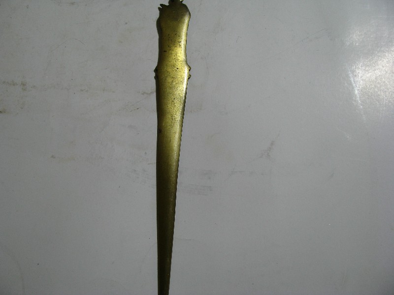 Vintage Art Deco Brass Figural Letter Opener - Draped Scholar Monk Page Turner