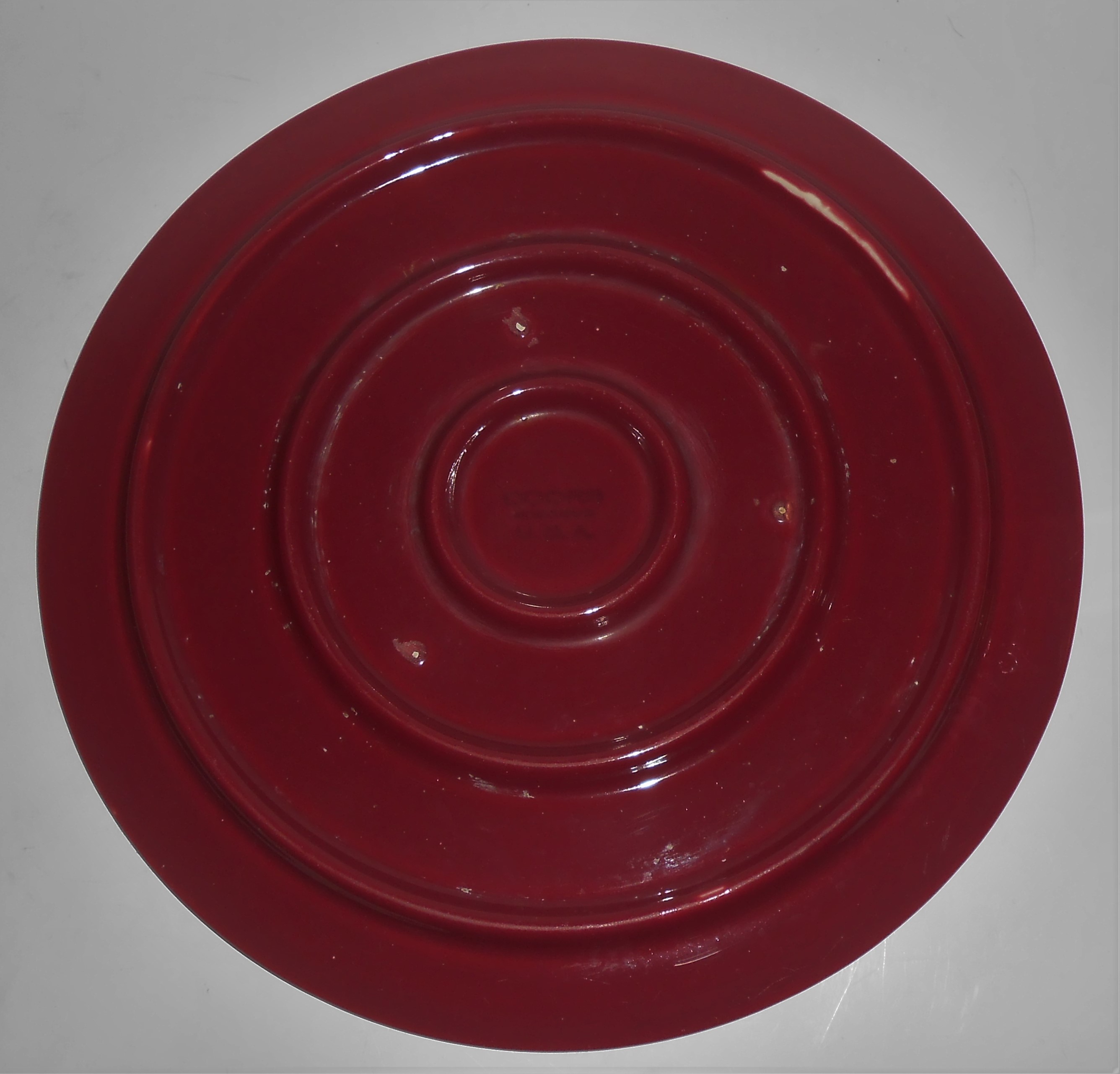Coors Pottery Rosebud Red Cake Plate Robert Schneider C