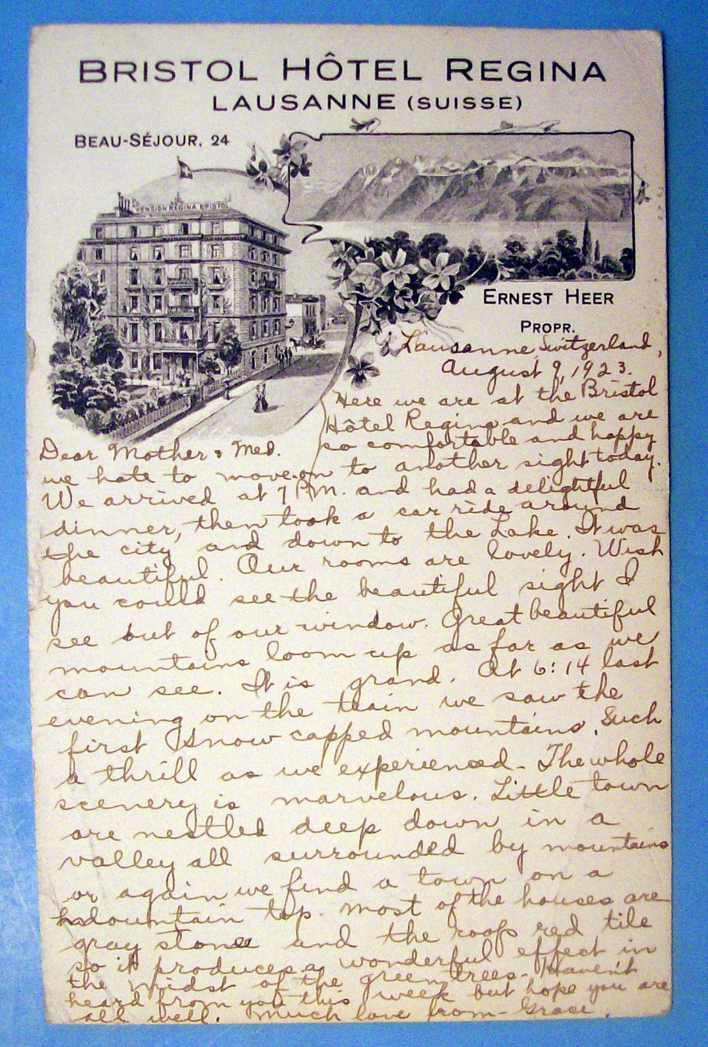 Bristol Hotel Regina Postcard
