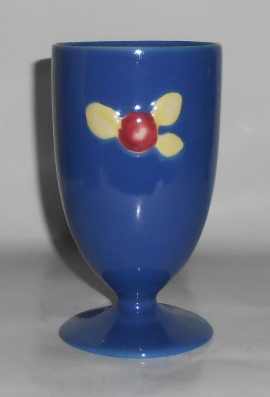 VINTAGE Coors Pottery Rosebud Very Rare BLUE Footed Tumbler
