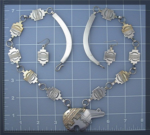 NecklaceSterling Silver and Gold Signed MM Bear