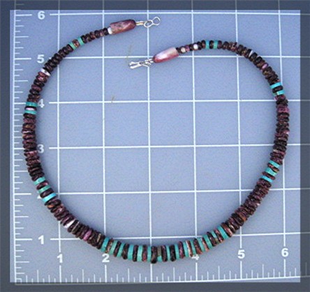 Necklace Purple Spiny Oyster Turquoise Sterling Hook Cl