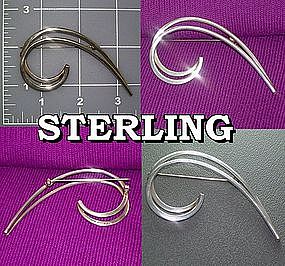 Sterling Silver Large 3 Inch  Brooch